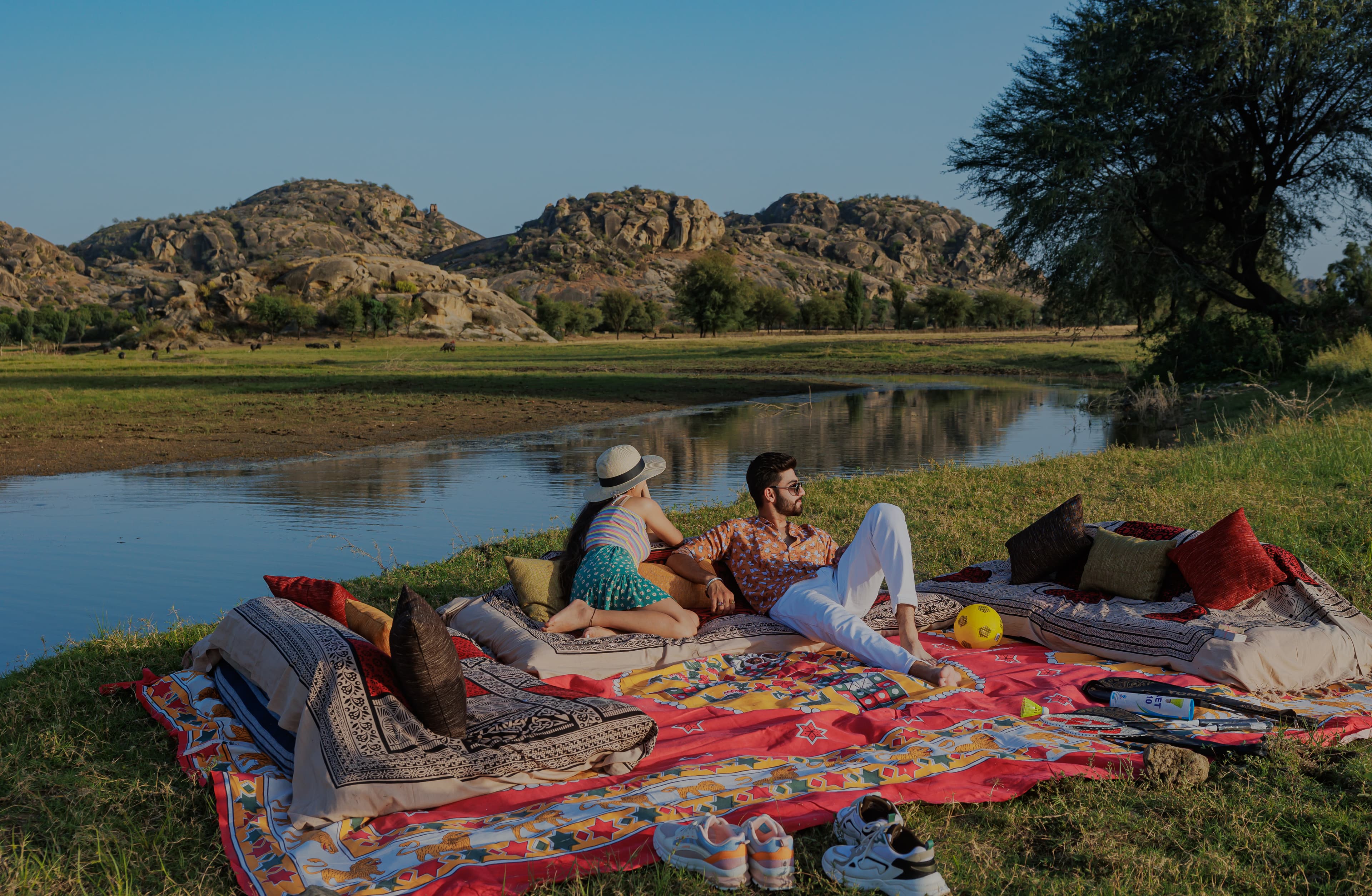 Couple near a river